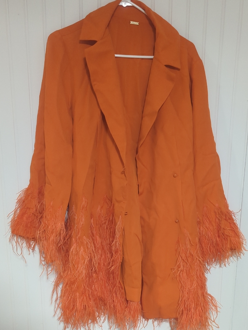 cult gaia Orange Feather Harper Dress